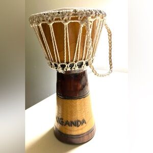 Handcrafted Wooden Djembe Drum with White Rope from Uganda